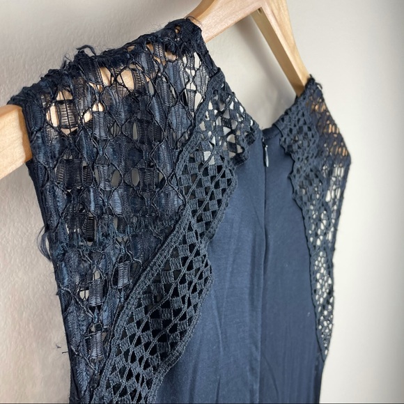 H&M Navy Crocheted Maxi Dress Medium - Picture 12 of 15